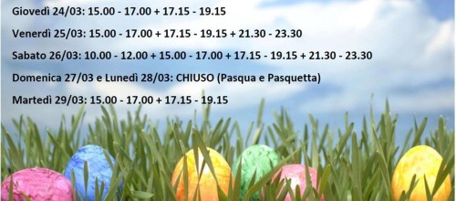 PALAGHIACCIO SPECIALE APERTURE “VACANZE DI PASQUA”