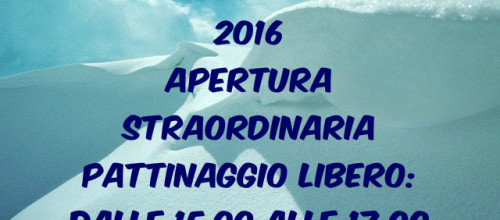 8 DICEMBRE Apertura straordinaria palaghiaccio