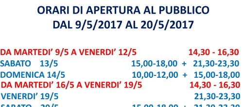 PALAGHIACCIO – APERTURE AL PUBBLICO DAL 9 MAGGIO