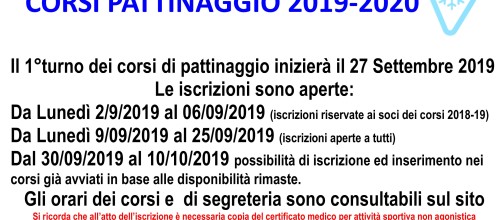 CORSI PATTINAGGIO 2019-2020